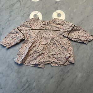 Jacadi Delicate Floral Top Blouse Cream and Pink 12 M 74cm 1T